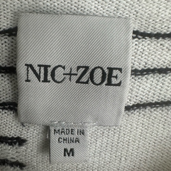 NIC+ZOE Fresh Perspective Asymmetrical Abstract Striped Relaxed Fit Sweater - Picture 6 of 8